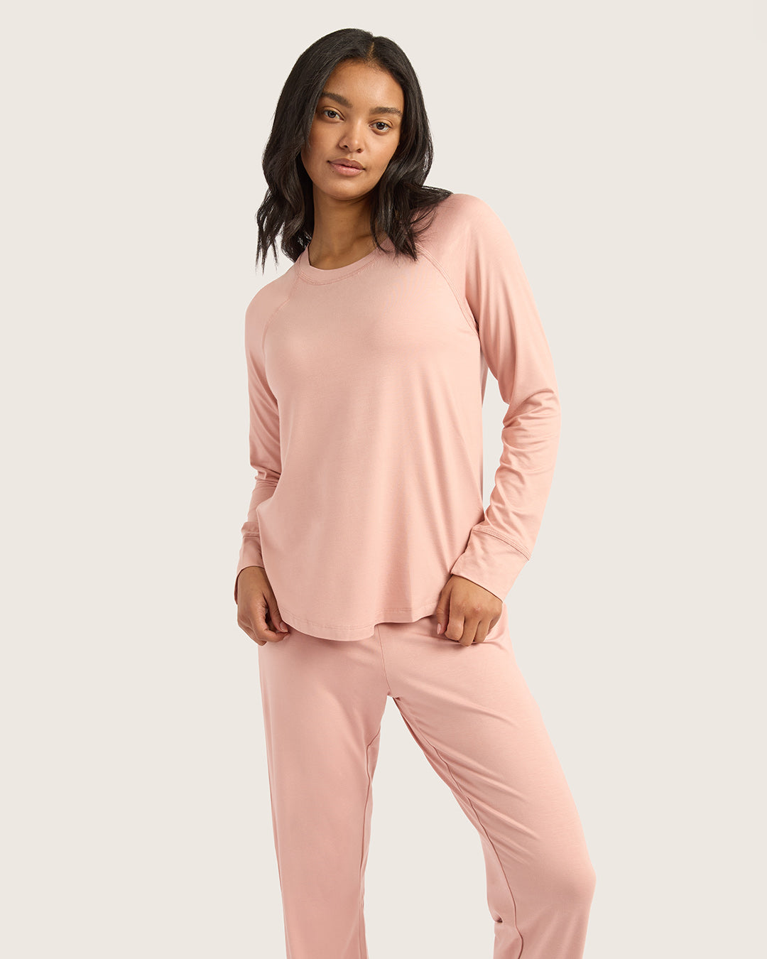Goodnight Raglan Sleep Top - Dusty Pink