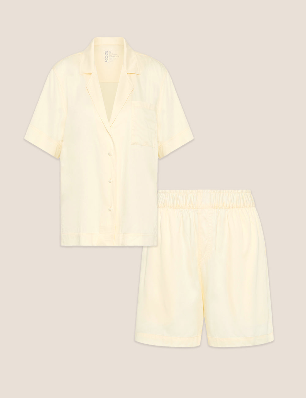 Set Giftbox - Vegan Silk Short Sleep Shirt & Sleep Short - Pearl