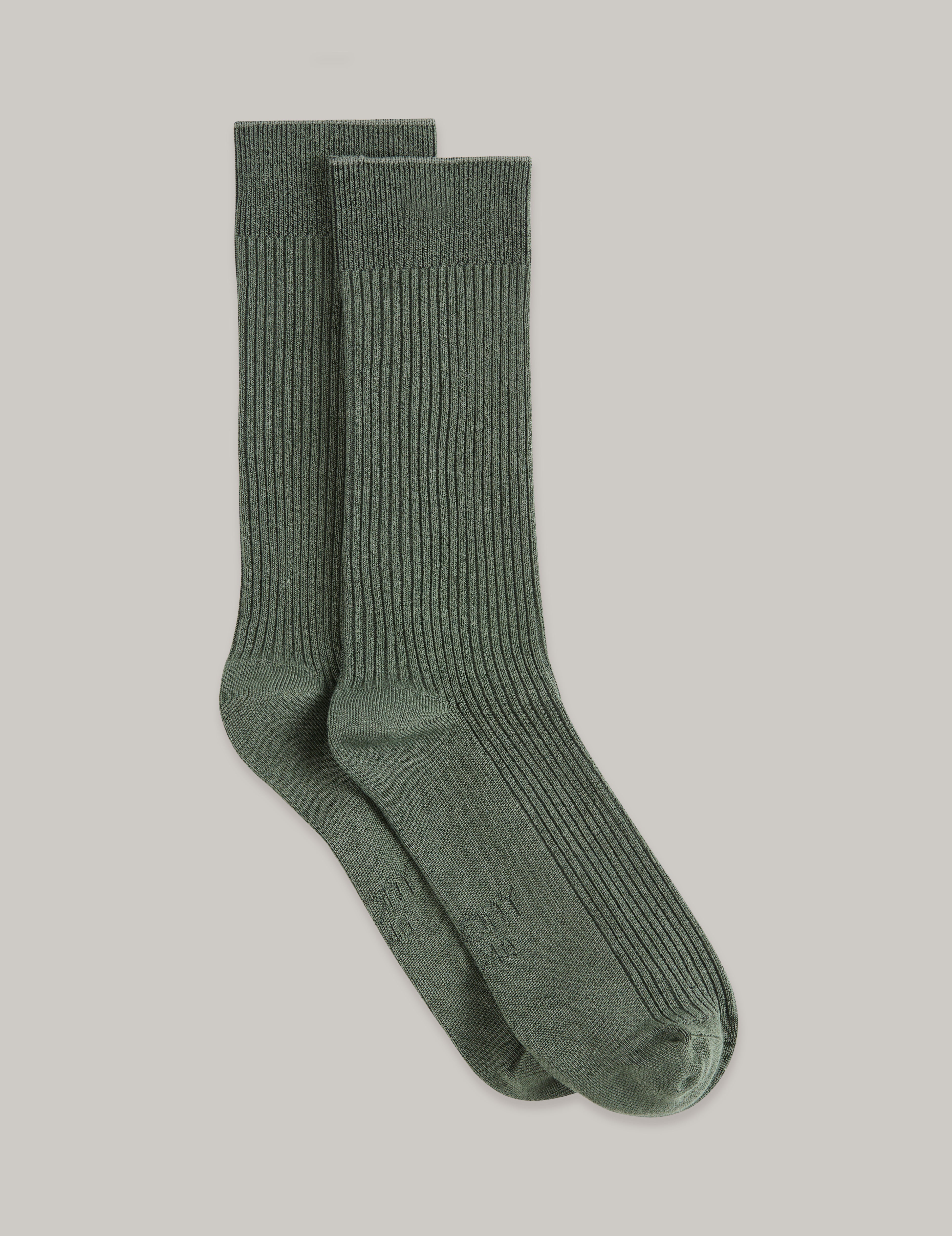 Ribbed Crew Socks - Moss