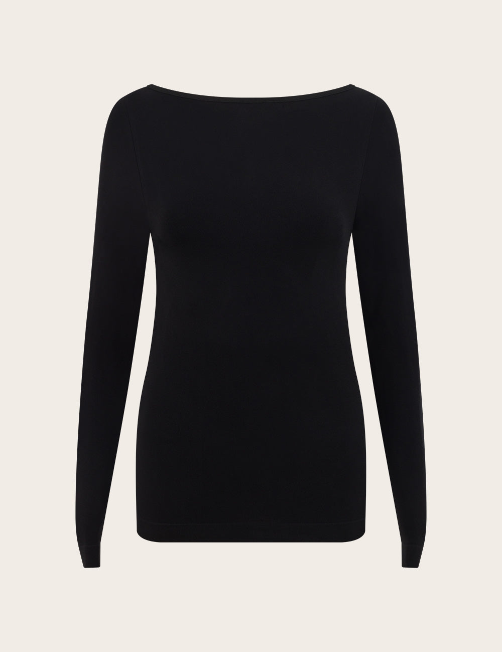 Base Layer Boatneck Long Sleeve Top - Black
