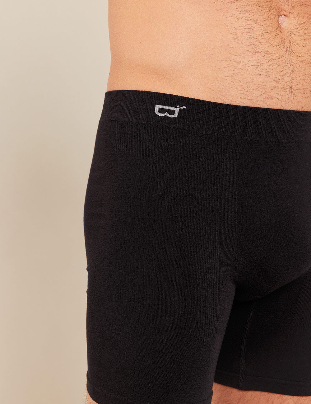 Men's Seamfree Mid-Length Boxer Briefs - Black