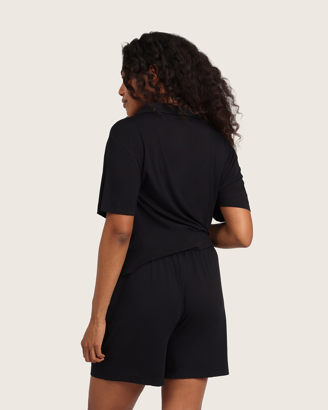 Goodnight Short Sleeve Sleep Shirt - Black