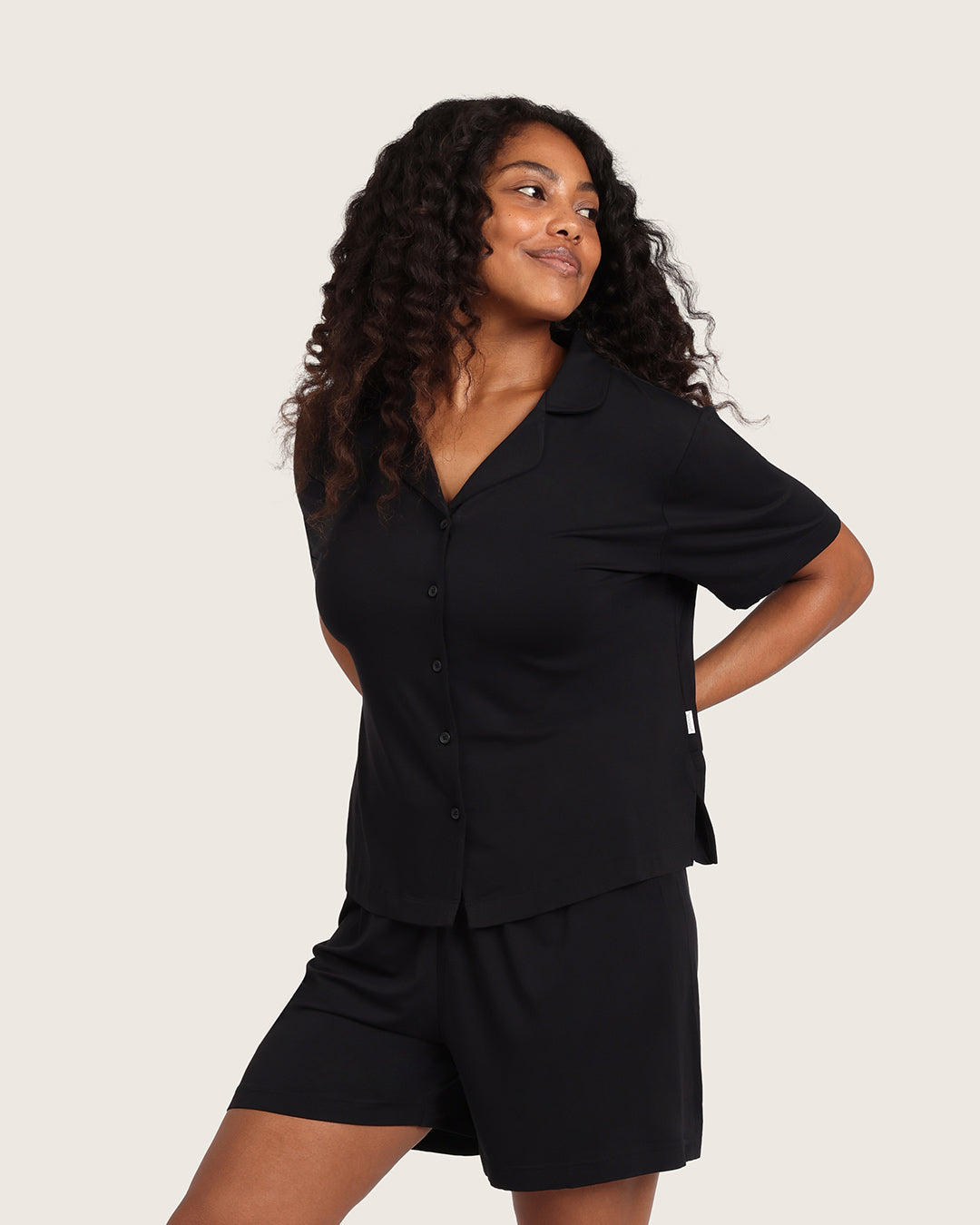 Goodnight Short Sleeve Sleep Shirt - Black