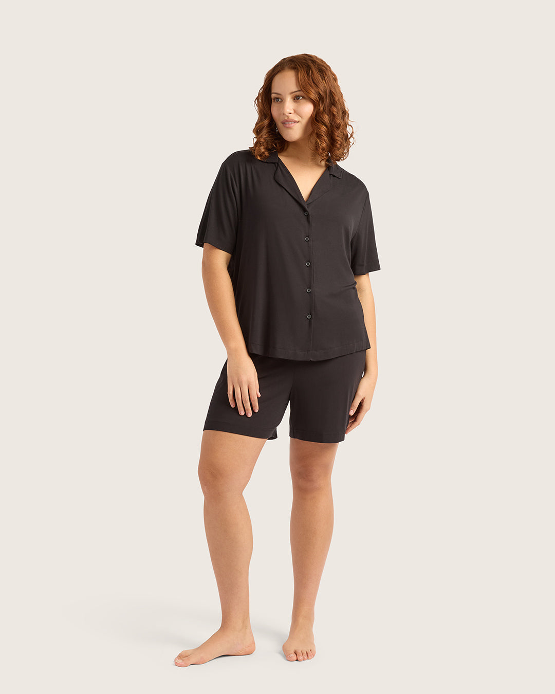 Goodnight Short Sleeve Sleep Shirt - Black