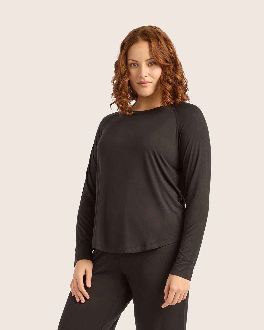 Goodnight Raglan Sleep Top - Black