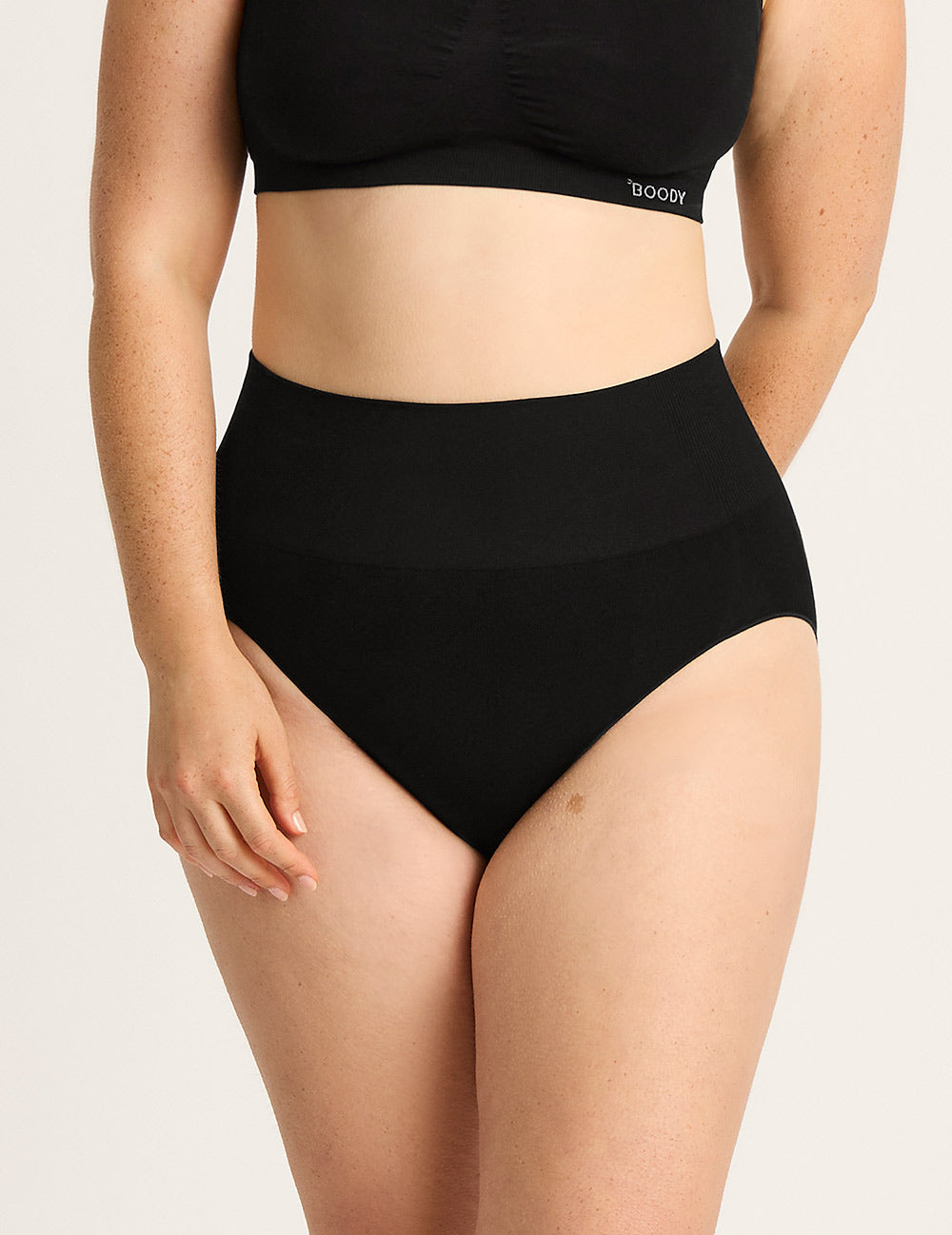 Shaper High Cut Full Briefs - Black