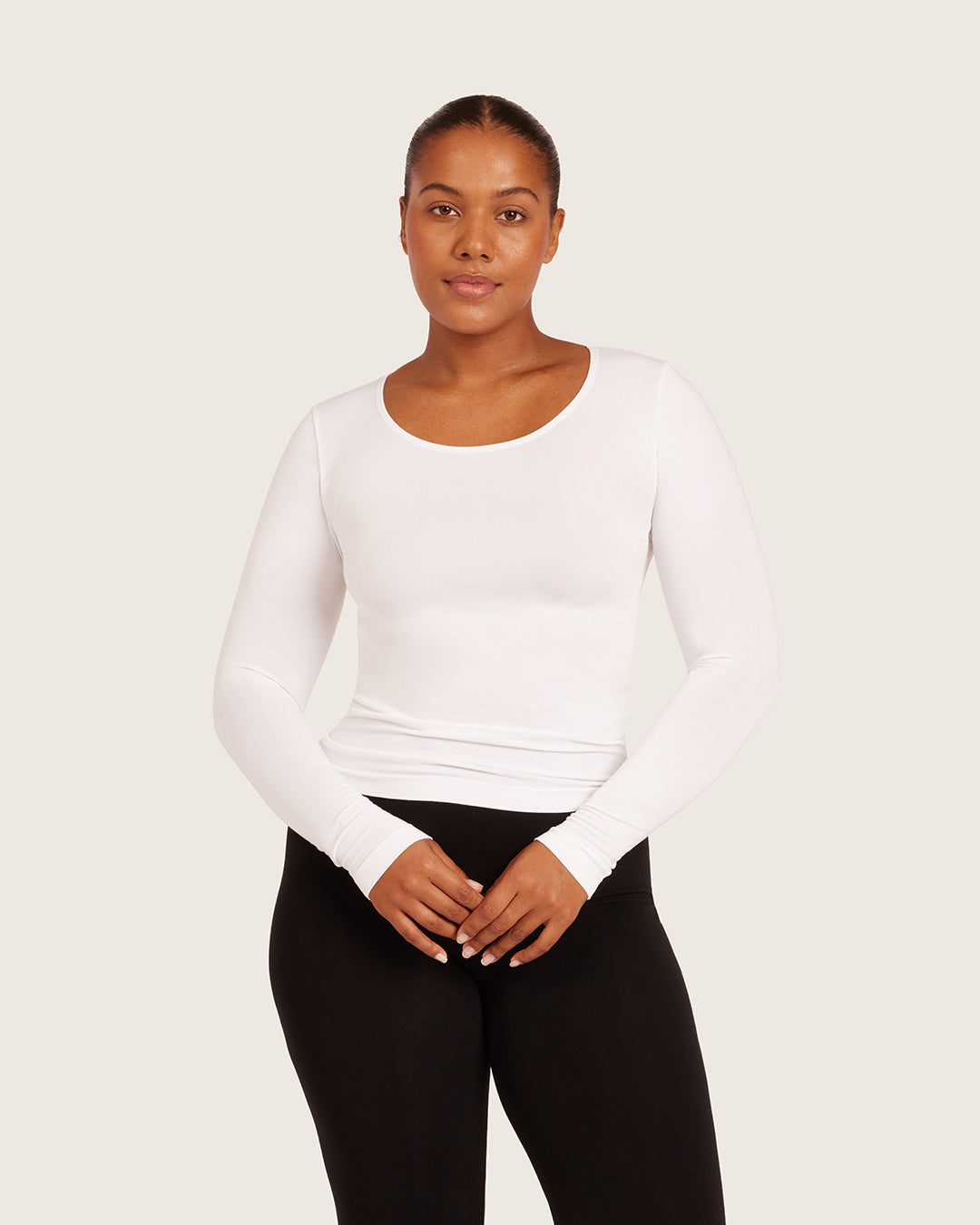Women's Base Layer Long Sleeve Top - White