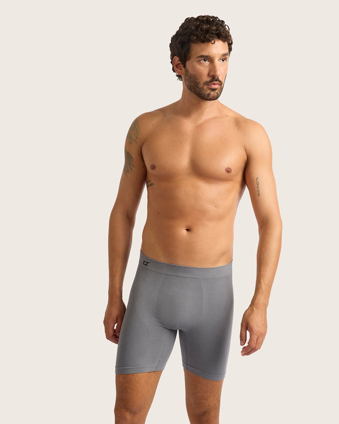 Men's Seamfree Mid-Length Boxer Briefs - Charcoal