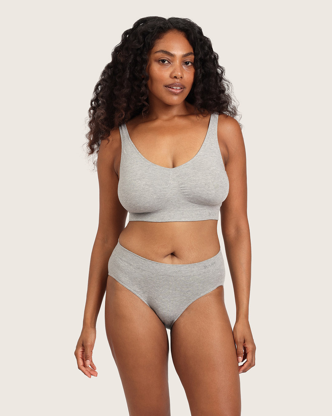 Midi Briefs - Light Grey Marl