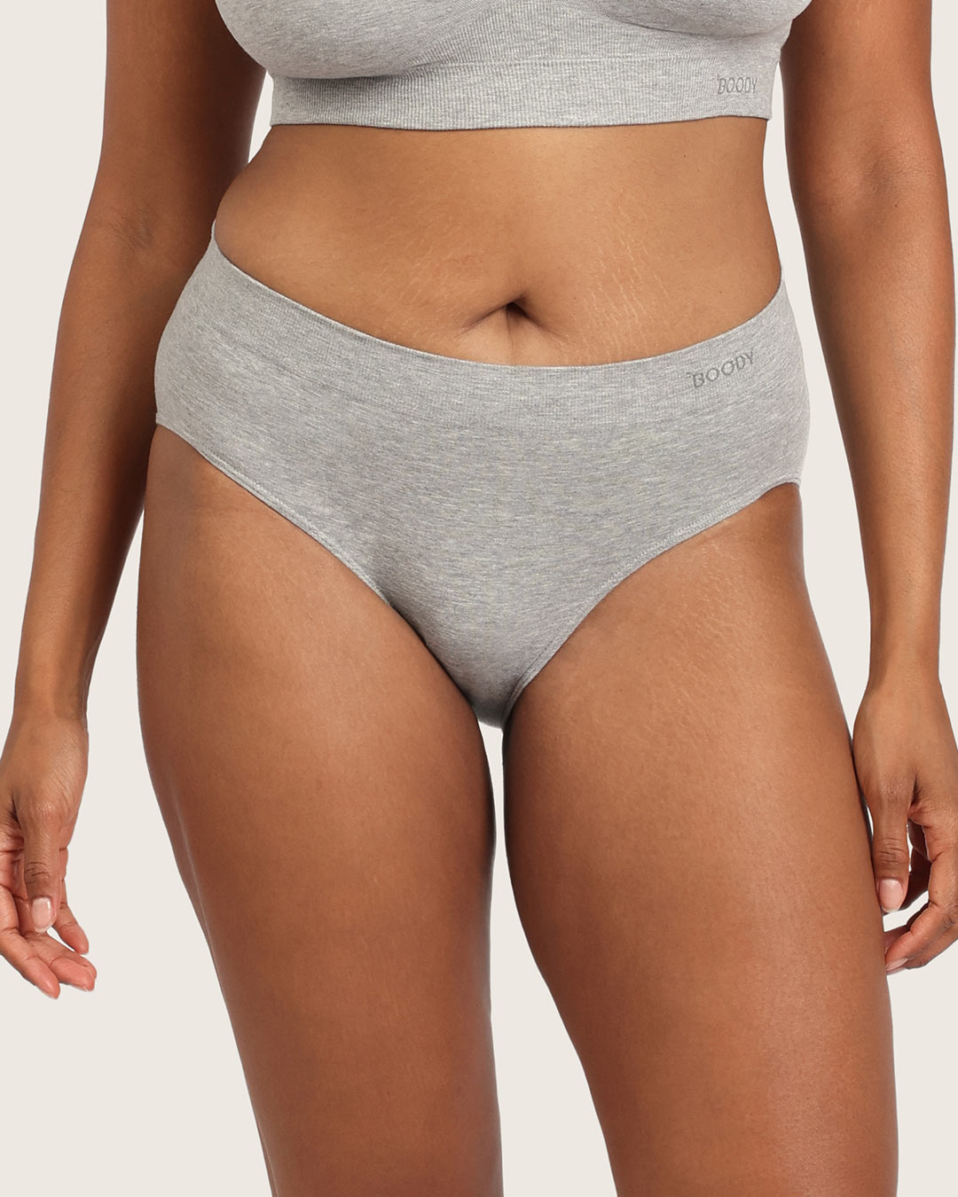 Midi Briefs - Light Grey Marl