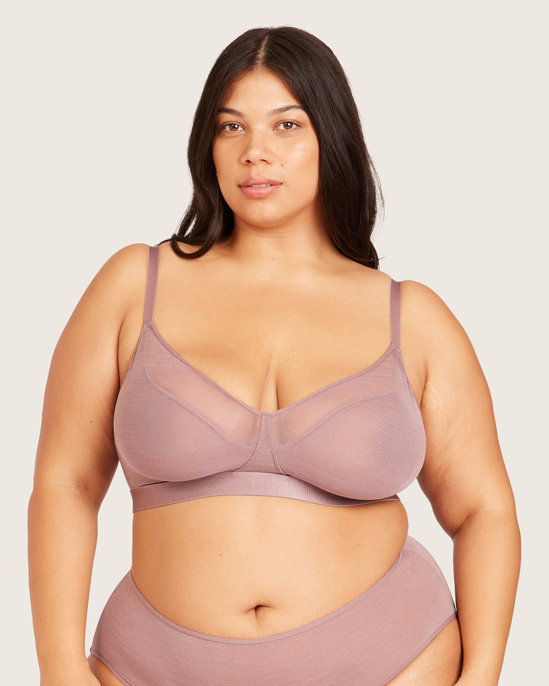 FreeMesh Full Bust Wireless Bra - Mauve