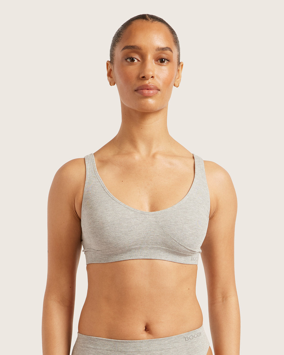 Seamfree Crop Bra - Light Grey Marl