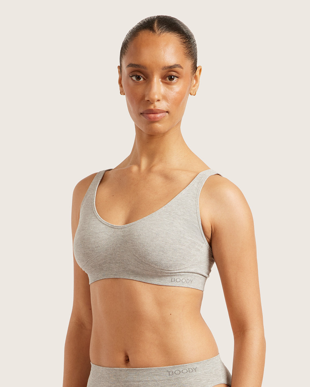 Seamfree Crop Bra - Light Grey Marl