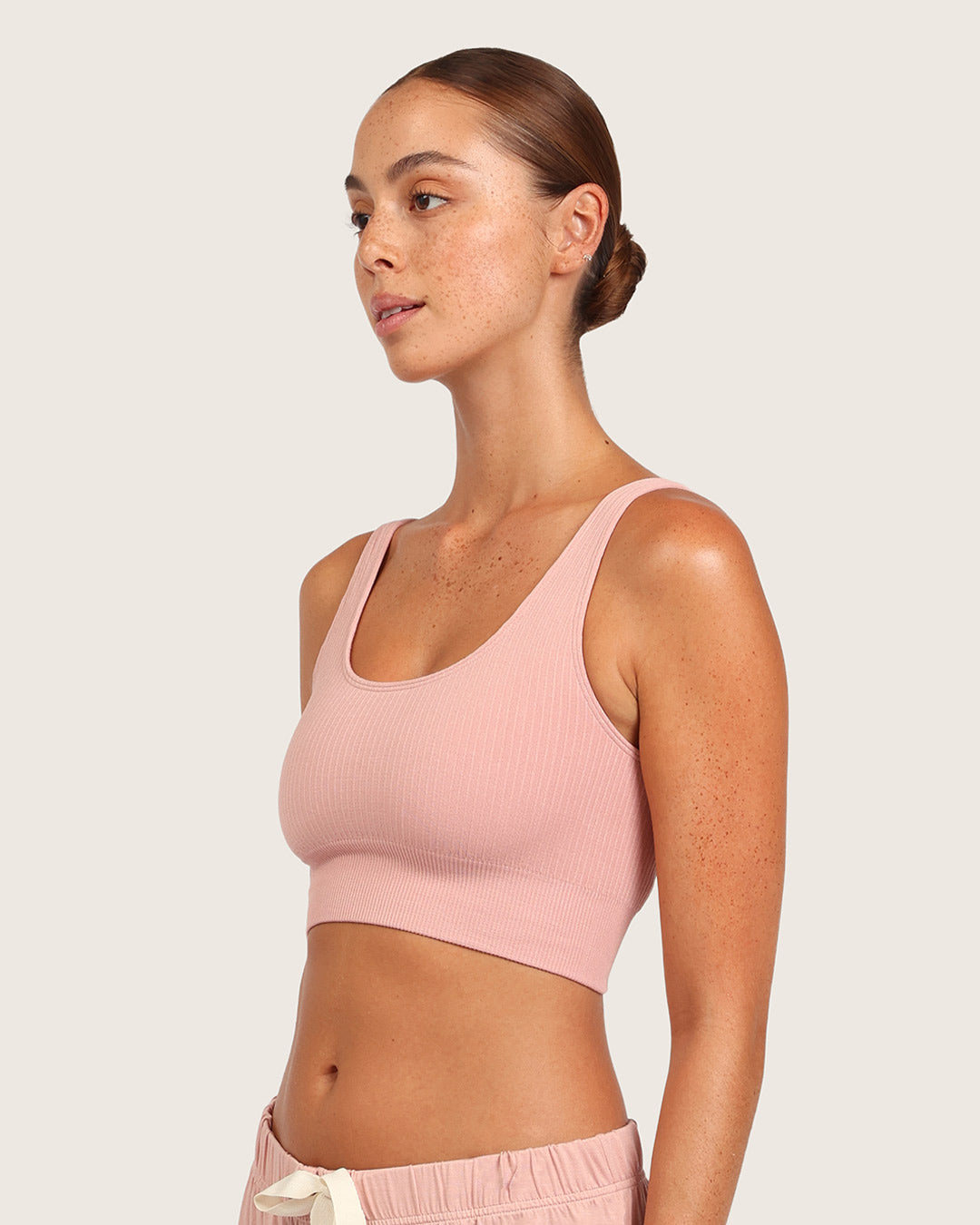 Ribbed Seamfree Crop-Dusty Pink