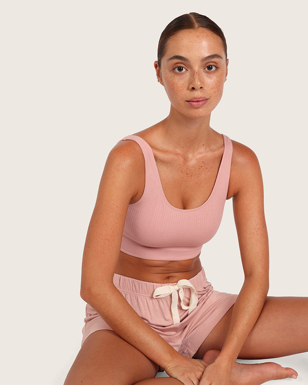 Ribbed Seamfree Crop-Dusty Pink