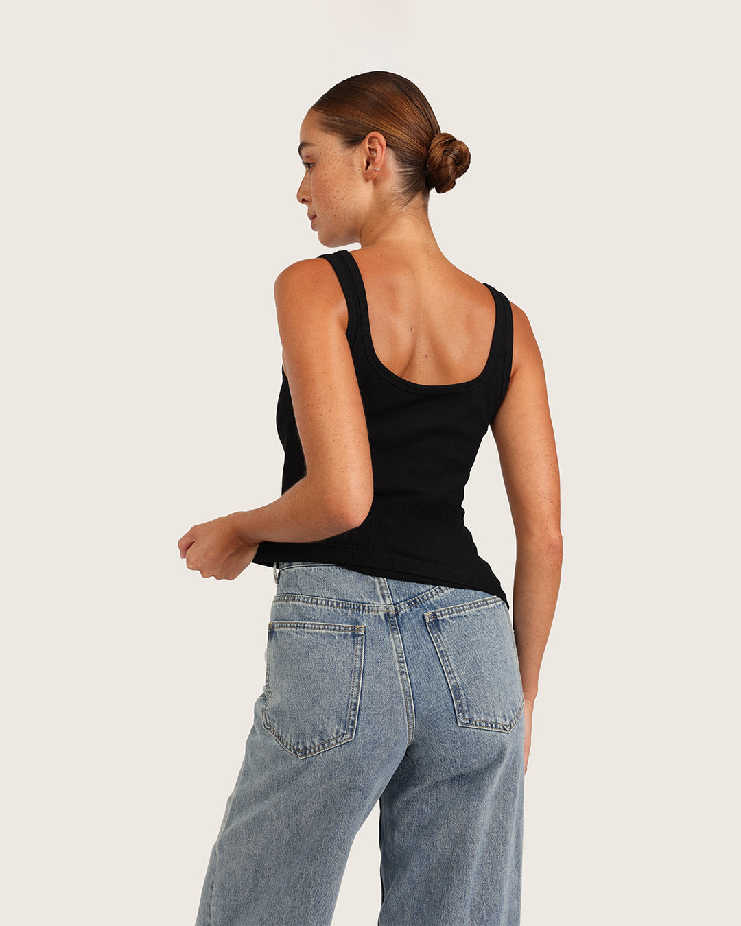 Women's Ribbed Tank Top - Black