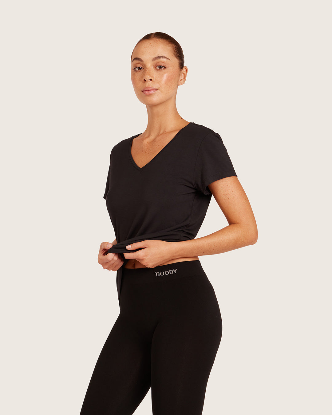 Women's Base Layer V-Neck T-Shirt - Black