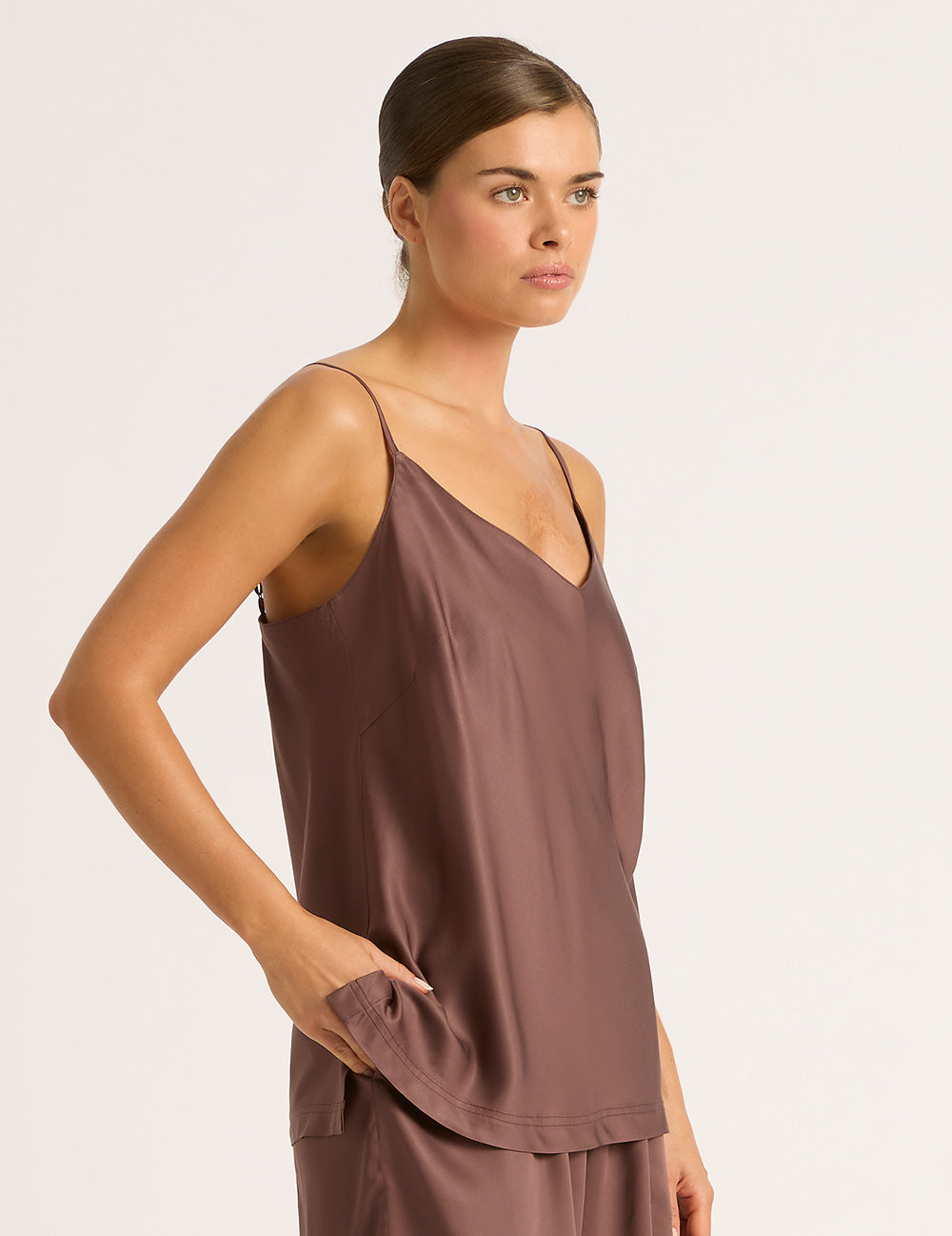 Vegan Silk Sleep Cami - Garnet