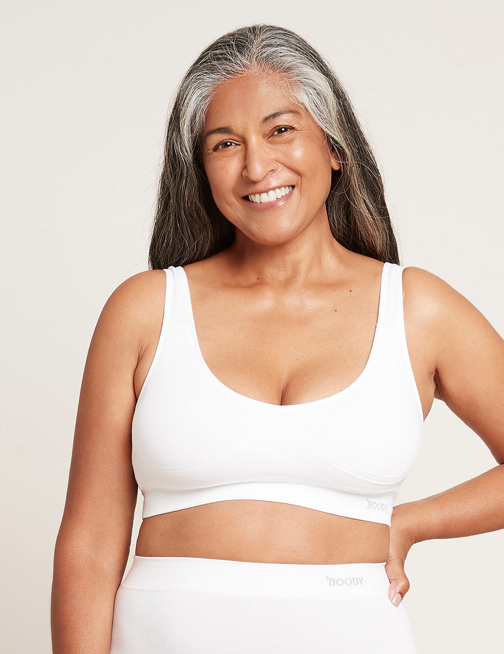 Seamfree Padded Crop Bra - White
