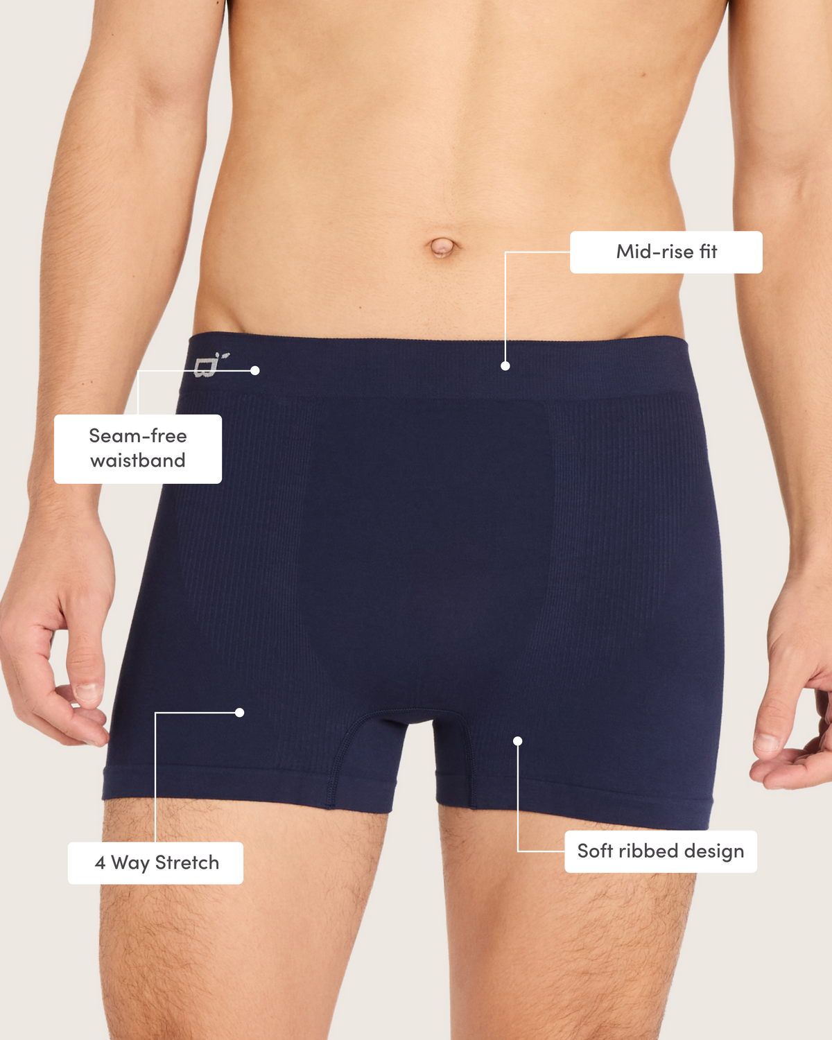 Men's Seamfree Boxer Briefs & Socks - Navy/White