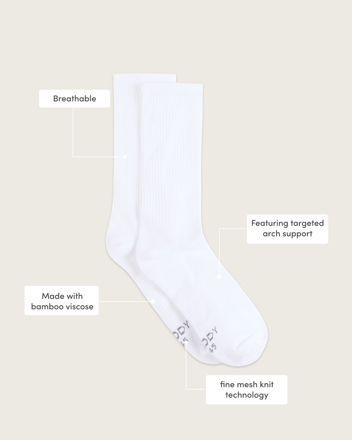 Men's Bamboo Seamfree Essentials - White/Navy