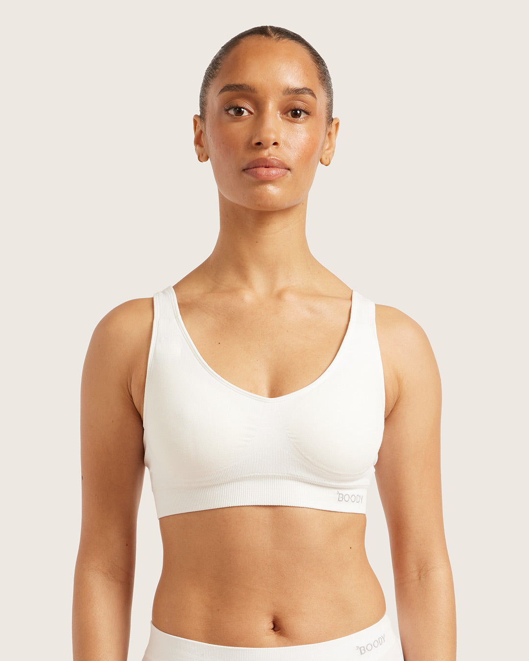 Seamfree Padded Crop Bra - White