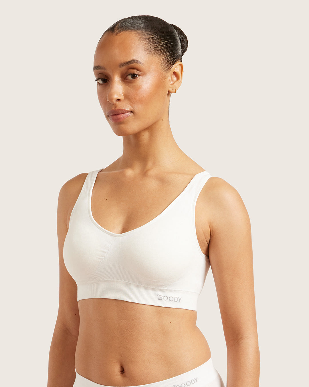 Seamfree Padded Crop Bra - White