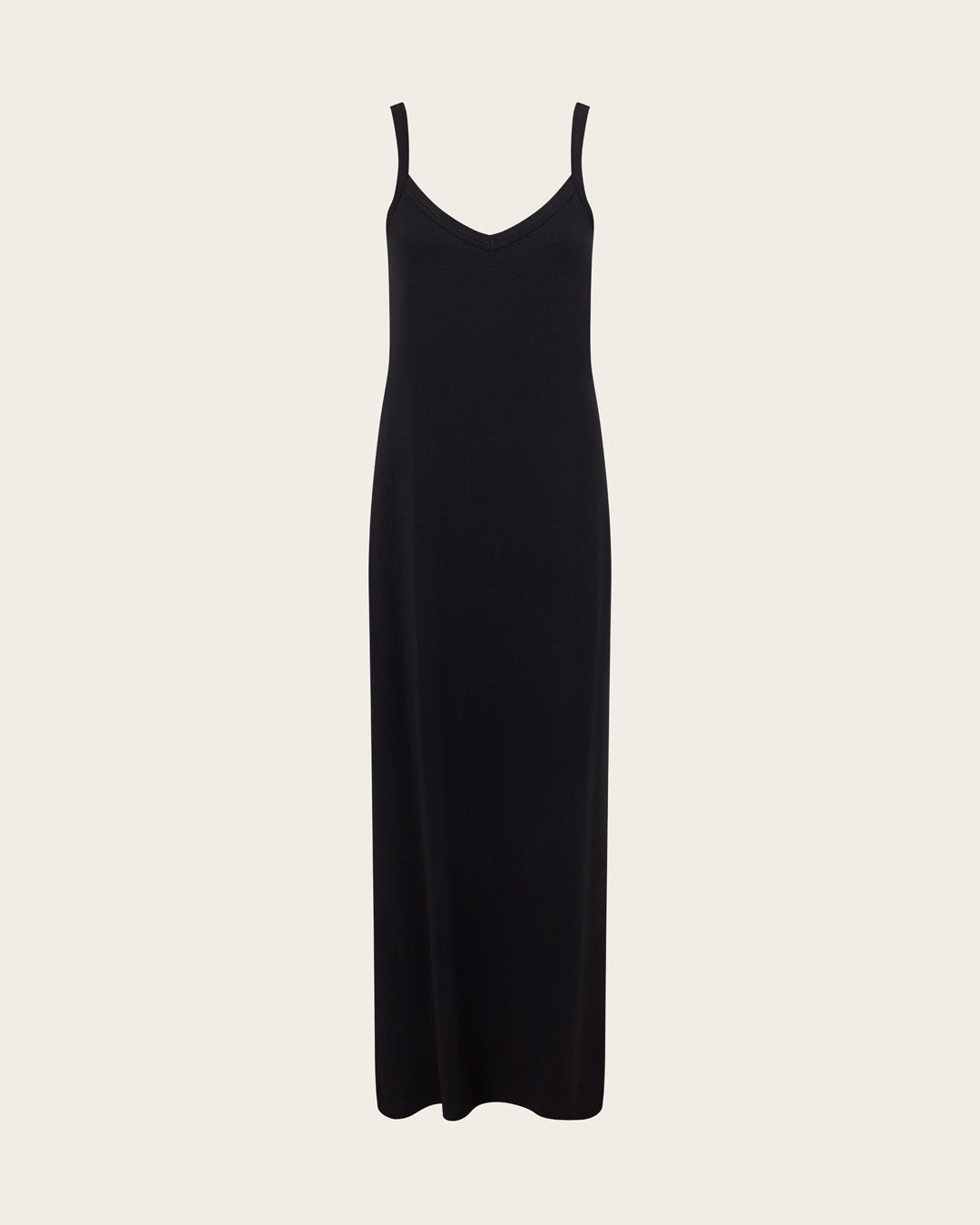 V-Neck Slip Dress - Black