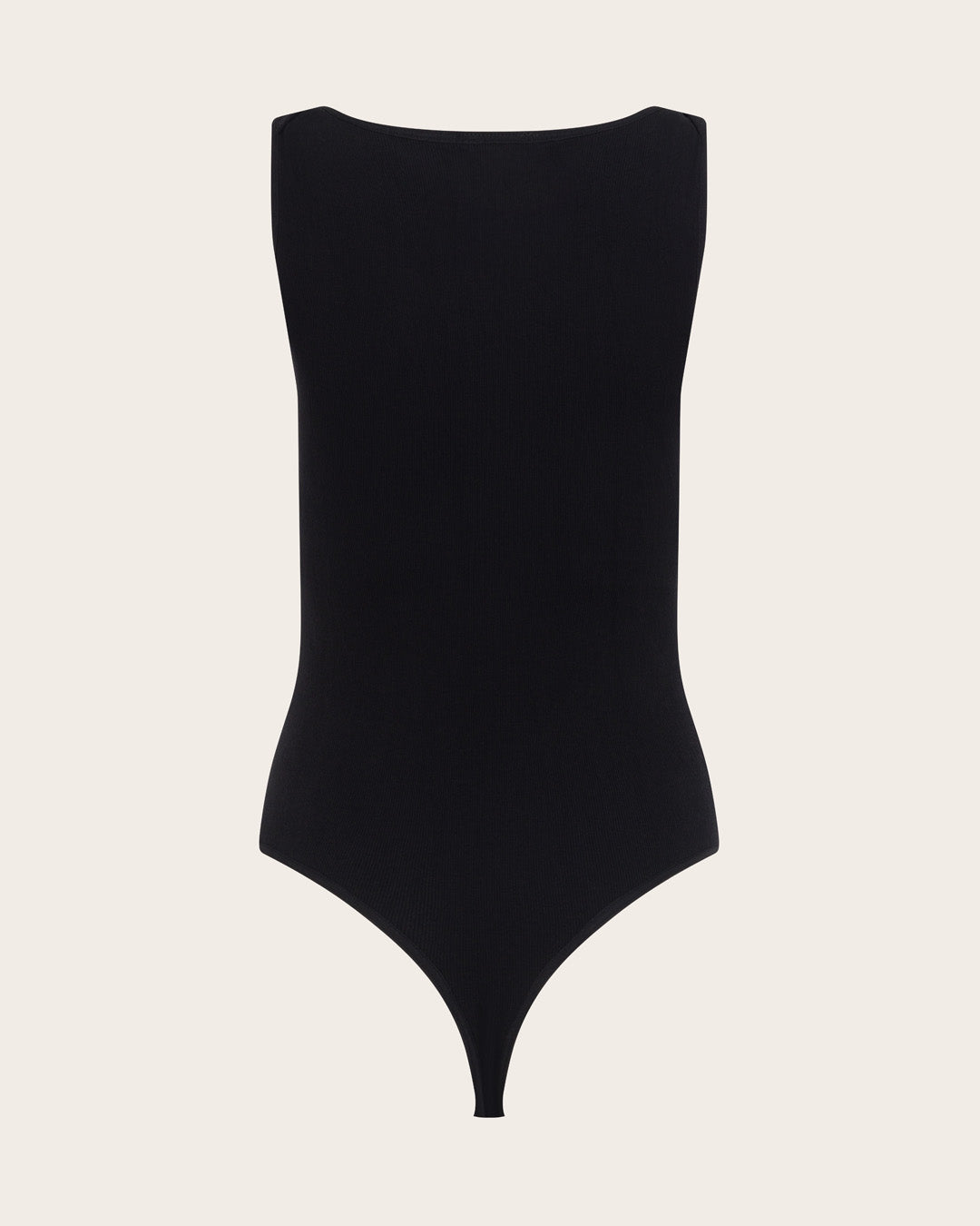 Ribbed Boat Neck Bodysuit - Black