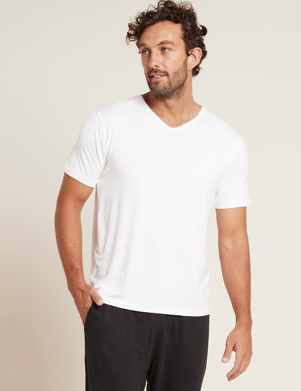 Men's Base Layer V-Neck T-Shirt - White