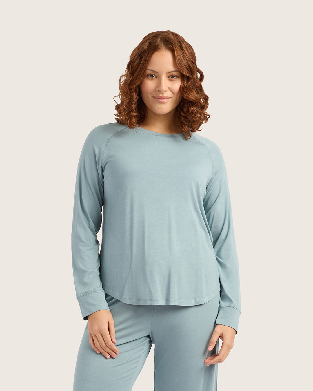 Goodnight Raglan Sleep Top - Mineral Blue