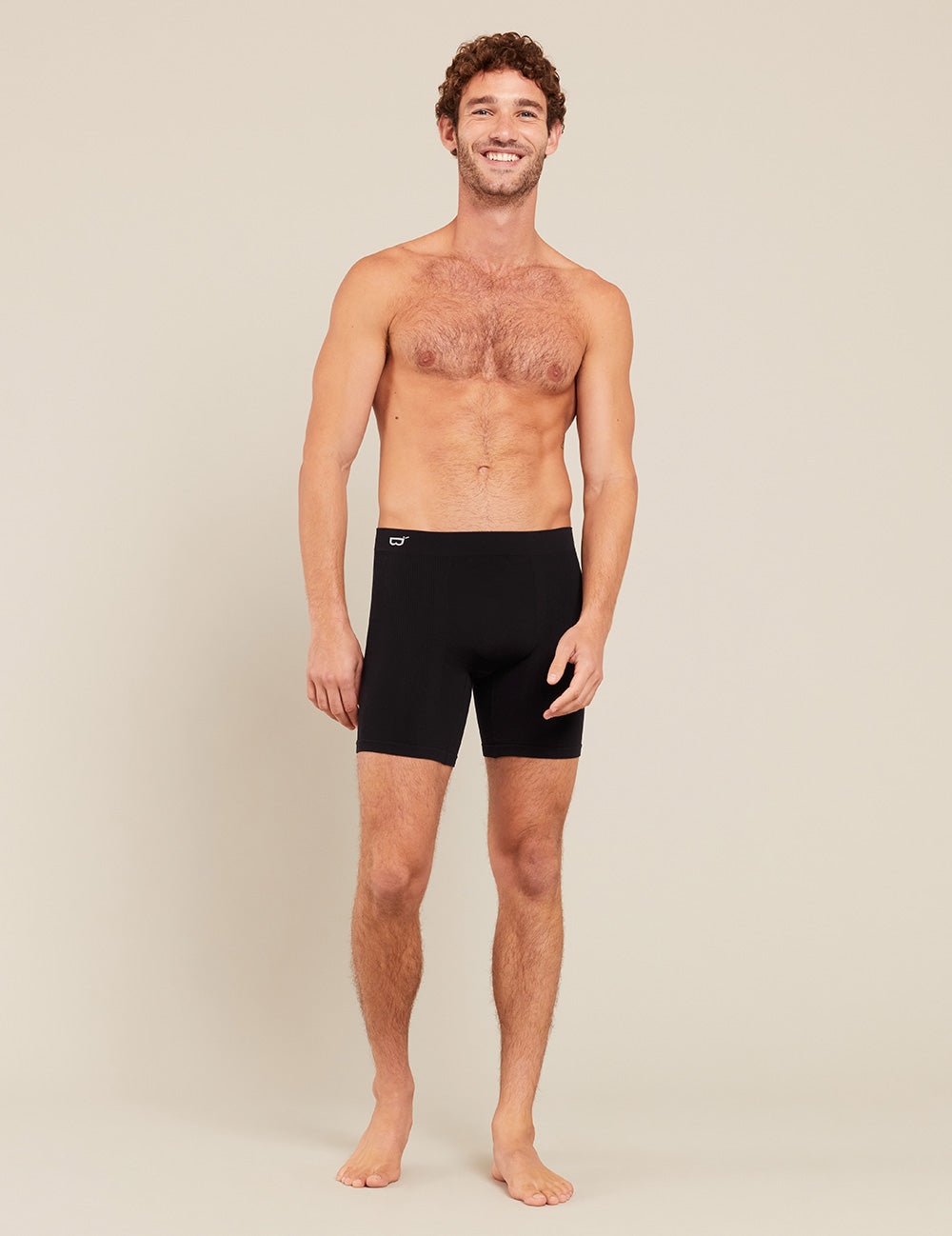 Men's Seamfree Mid-Length Boxer Briefs - Black