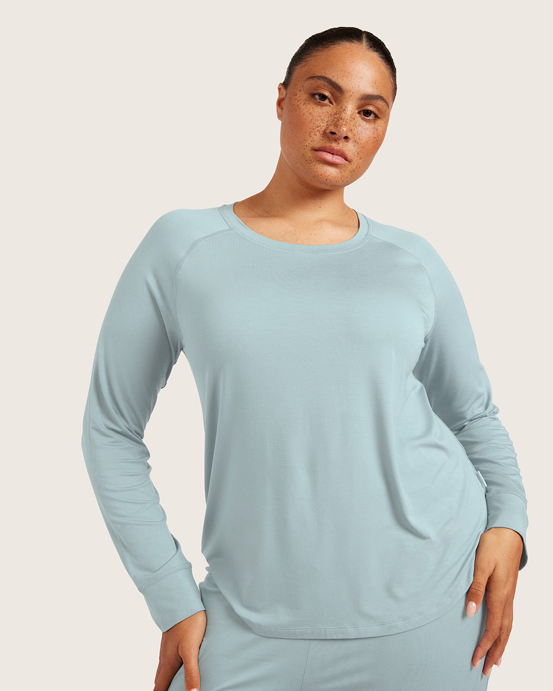 Goodnight Raglan Sleep Top - Mineral Blue