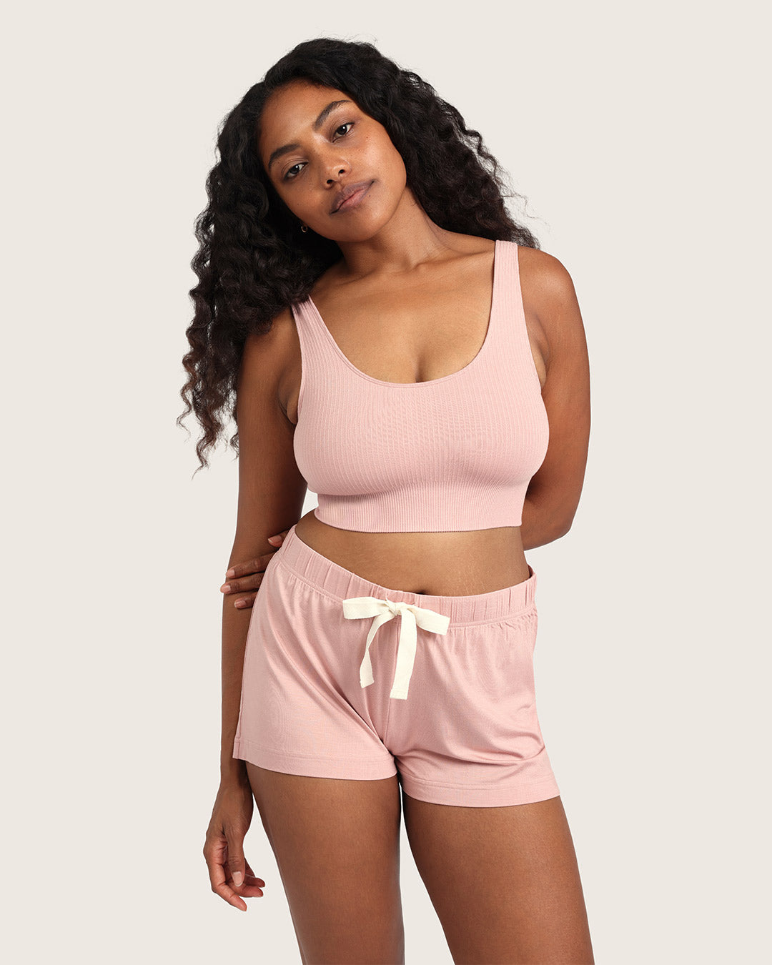 Ribbed Seamfree Crop-Dusty Pink