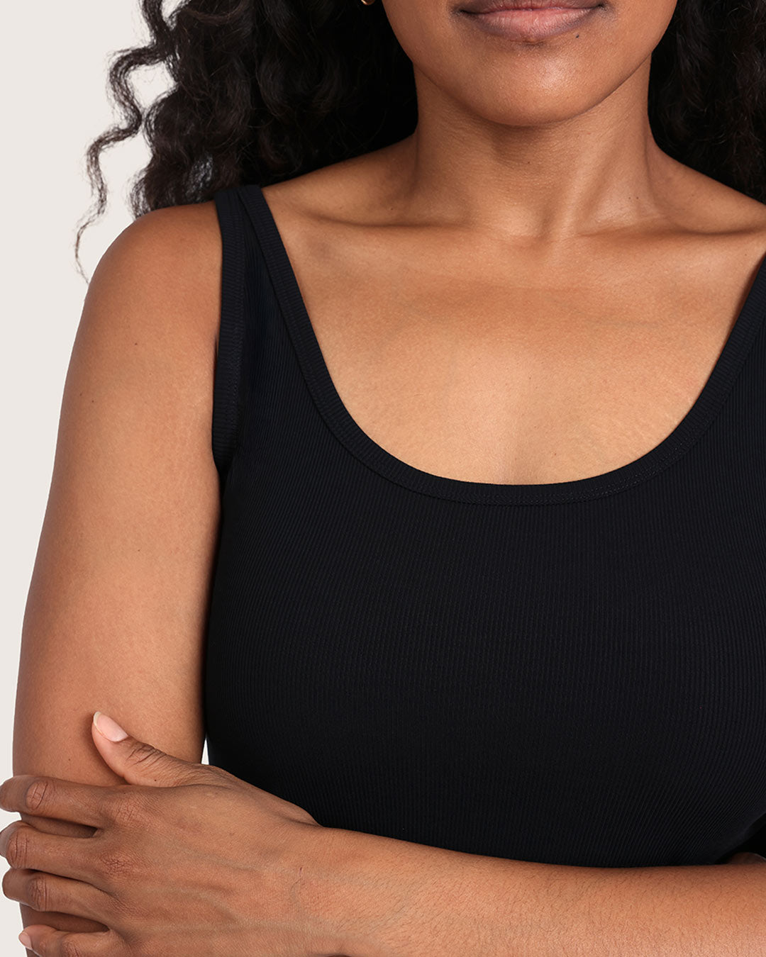 Women's Ribbed Tank Top - Black