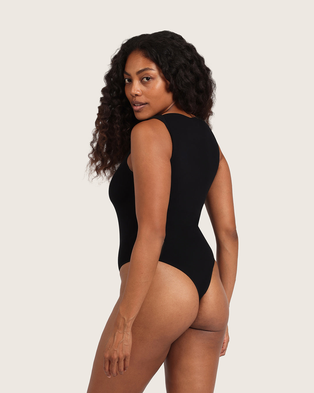 Ribbed Boat Neck Bodysuit - Black