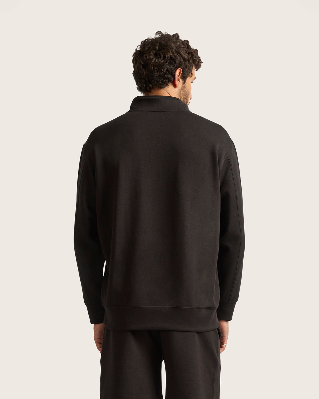Men's Quarter Zip Sweater - Black
