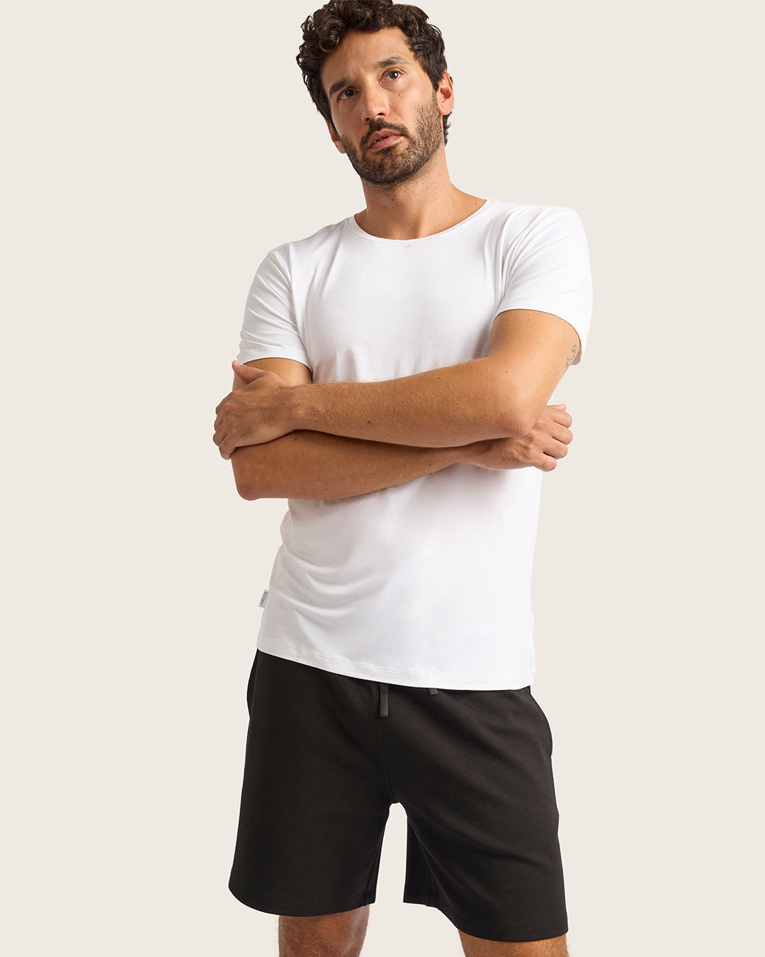 Men's Base Layer Crew Neck T-Shirt - White