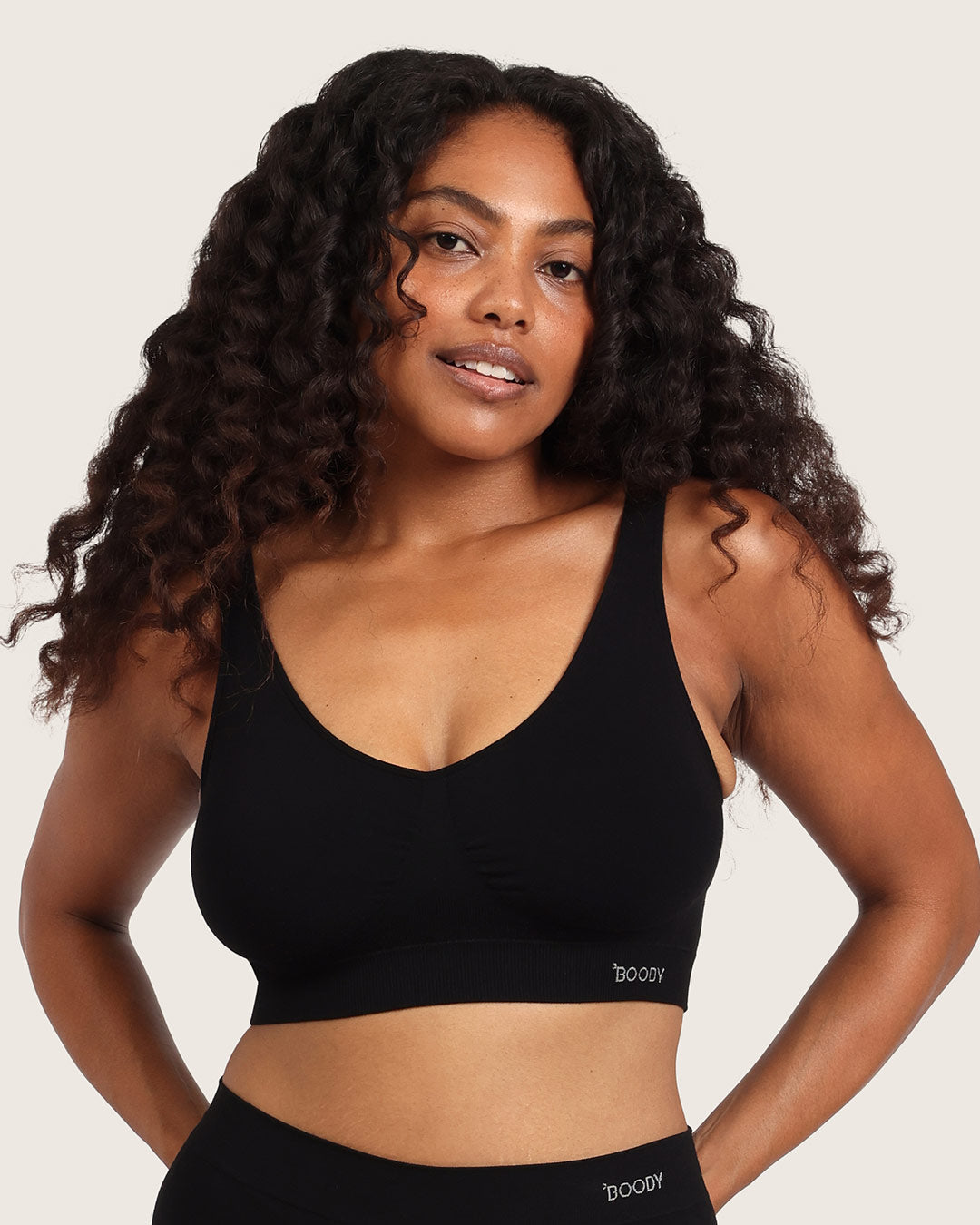 Seamfree Padded Crop Bra - Black