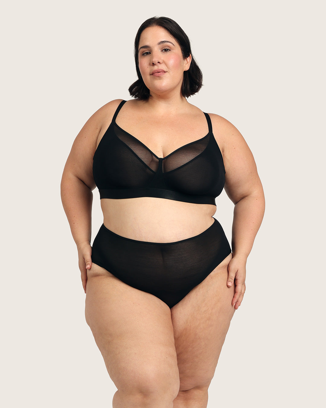 FreeMesh High-Cut Full Briefs - Black