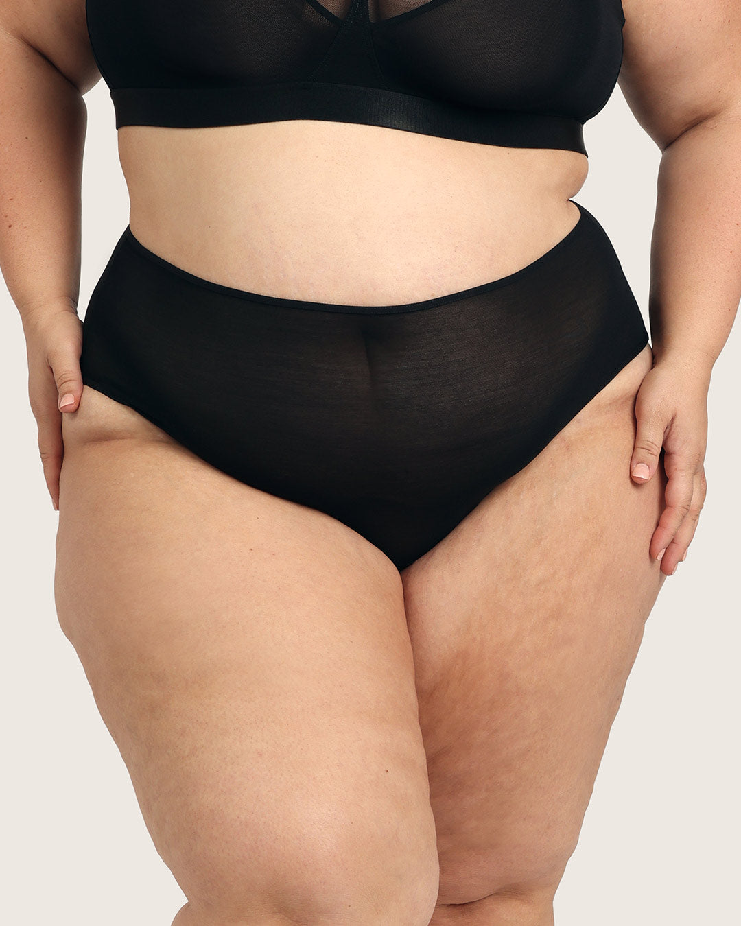 FreeMesh High-Cut Full Briefs - Black