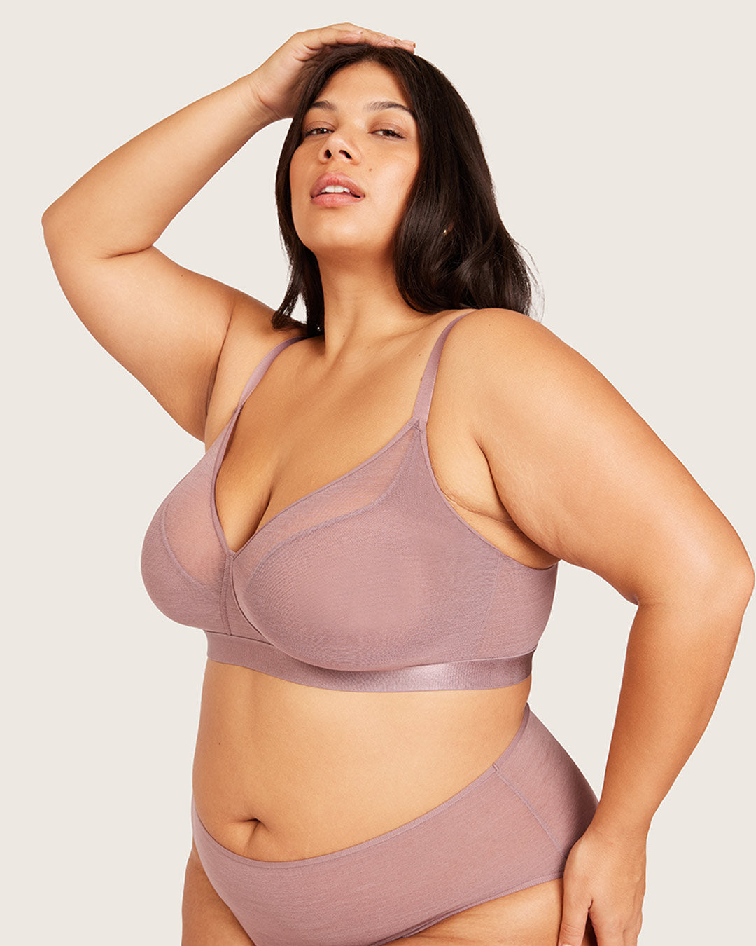 FreeMesh Full Bust Wireless Bra - Mauve