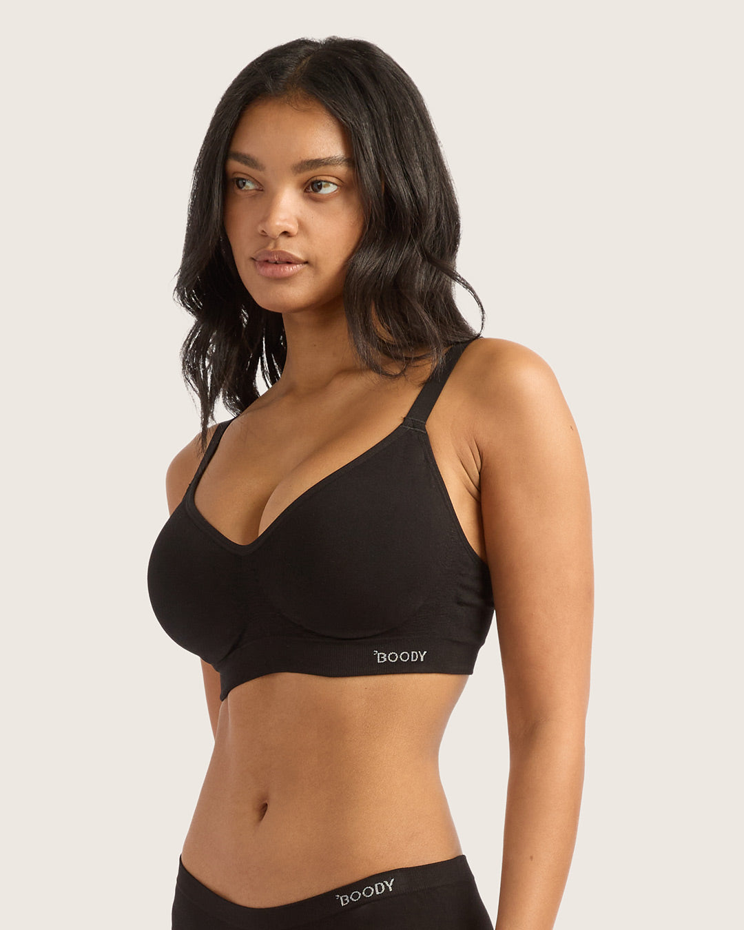 Wireless Full Bust T-Shirt Bra - Black