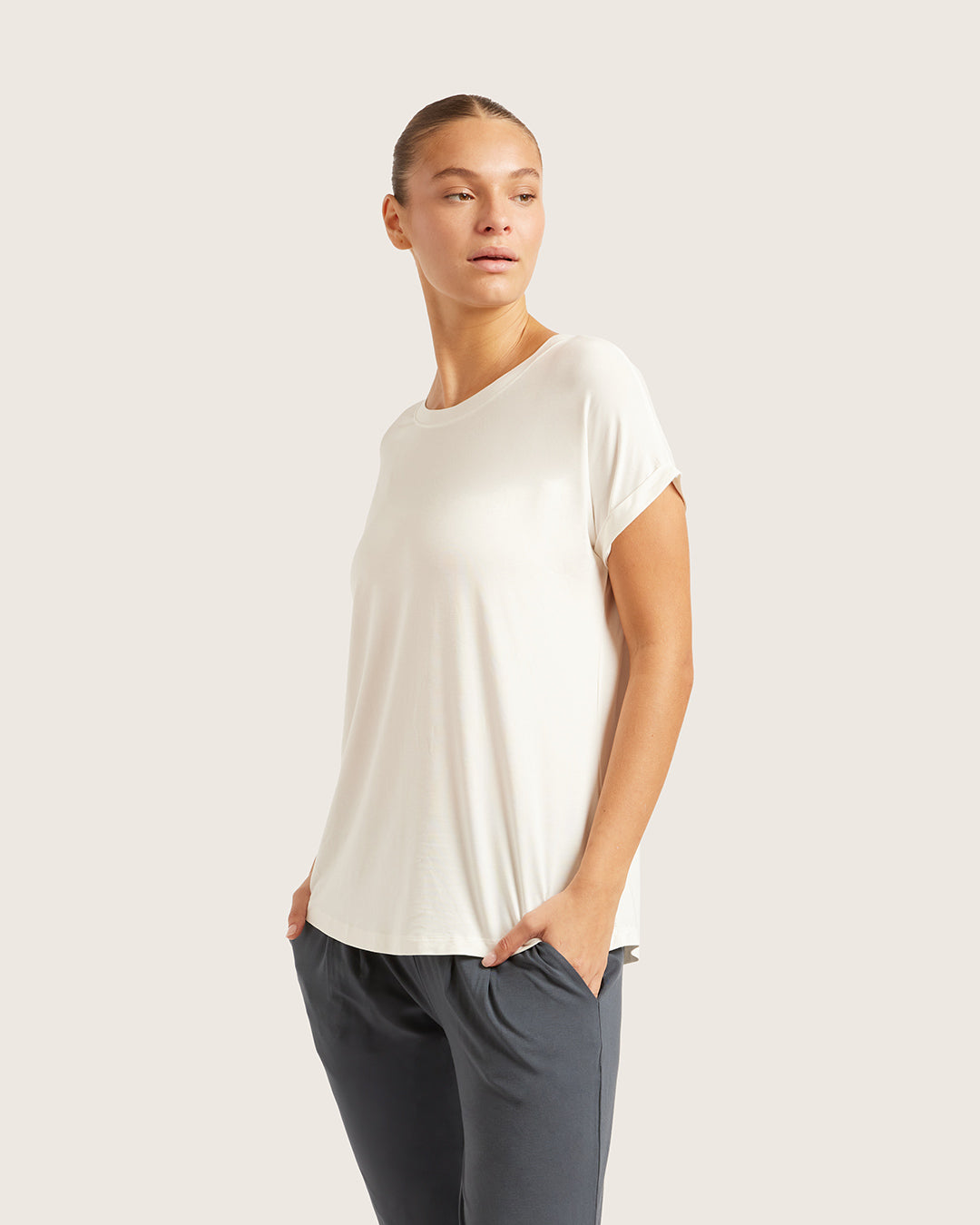 Downtime Lounge Top - Natural White